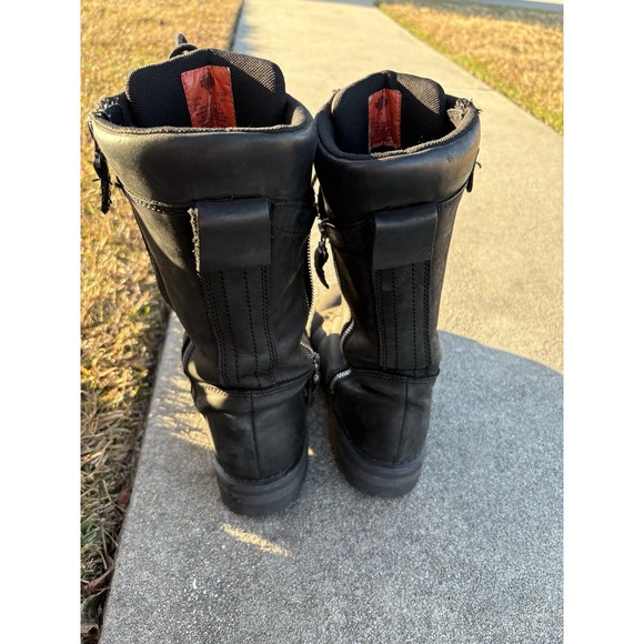 Harley Davidson Black Motorcycle Boots Womens 9 Harnett‎ Black D84472 Bikerchic - Picture 10 of 16